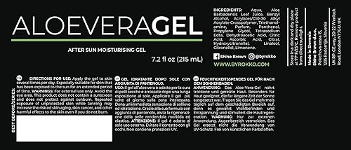 Miniatura 6 de BYROKKO Gel de aloe vera (7.3 fl oz), gel refrescante para después del bronceado de absorción rápida, hidrata y regenera profundamente la piel,