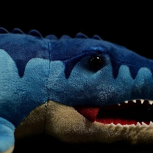 Miniatura 5 de Juguete de peluche de dinosaurio de simulación Mosasaurus, lindo juguete de figuras de mosasaurio suaves y realistas, juguetes de peluche de