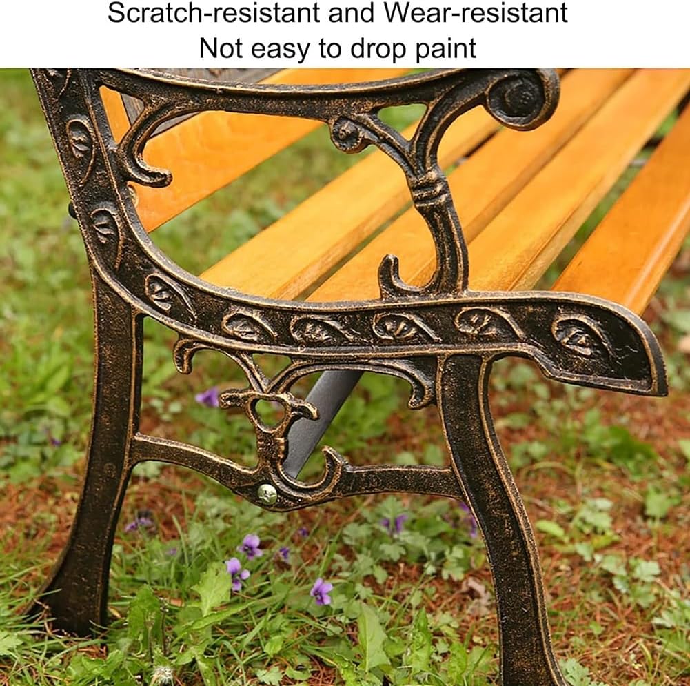 Rygcrud Kids Double Seater Garden Patio Benches with Animal Backrest, Wooden & Cast Iron Mini Sized Park Outdoor Bench, Villa Courtyard Decoration