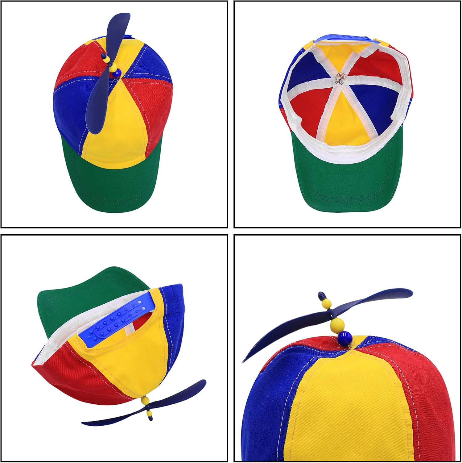 Colorful Bamboo Dragonfly Baseball Cap Rainbow Helicopter Propeller Cap Parent-Child Snapback Hats Sun Hat for Adults Kids