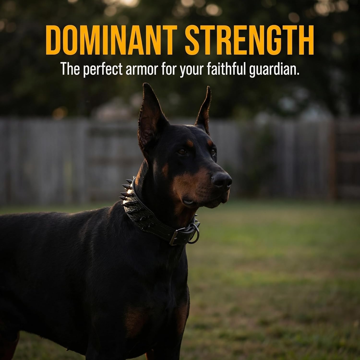 Sharp Spiked Studded Dog Collar 2 Inch Width Stylish Leather Dog Collars for Medium & Large Dogs Pitbull Labrador Boxer Rottweiler German Shepherd (M:17-20 inch, Black-1)