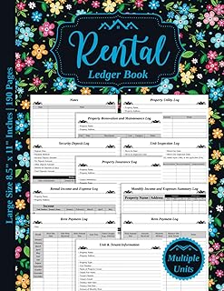 Rental Ledger Book: Organize Rental Income & Expenses, Track Rent Payments, and Simplify Landlord Property Management | Flora Cover Design
