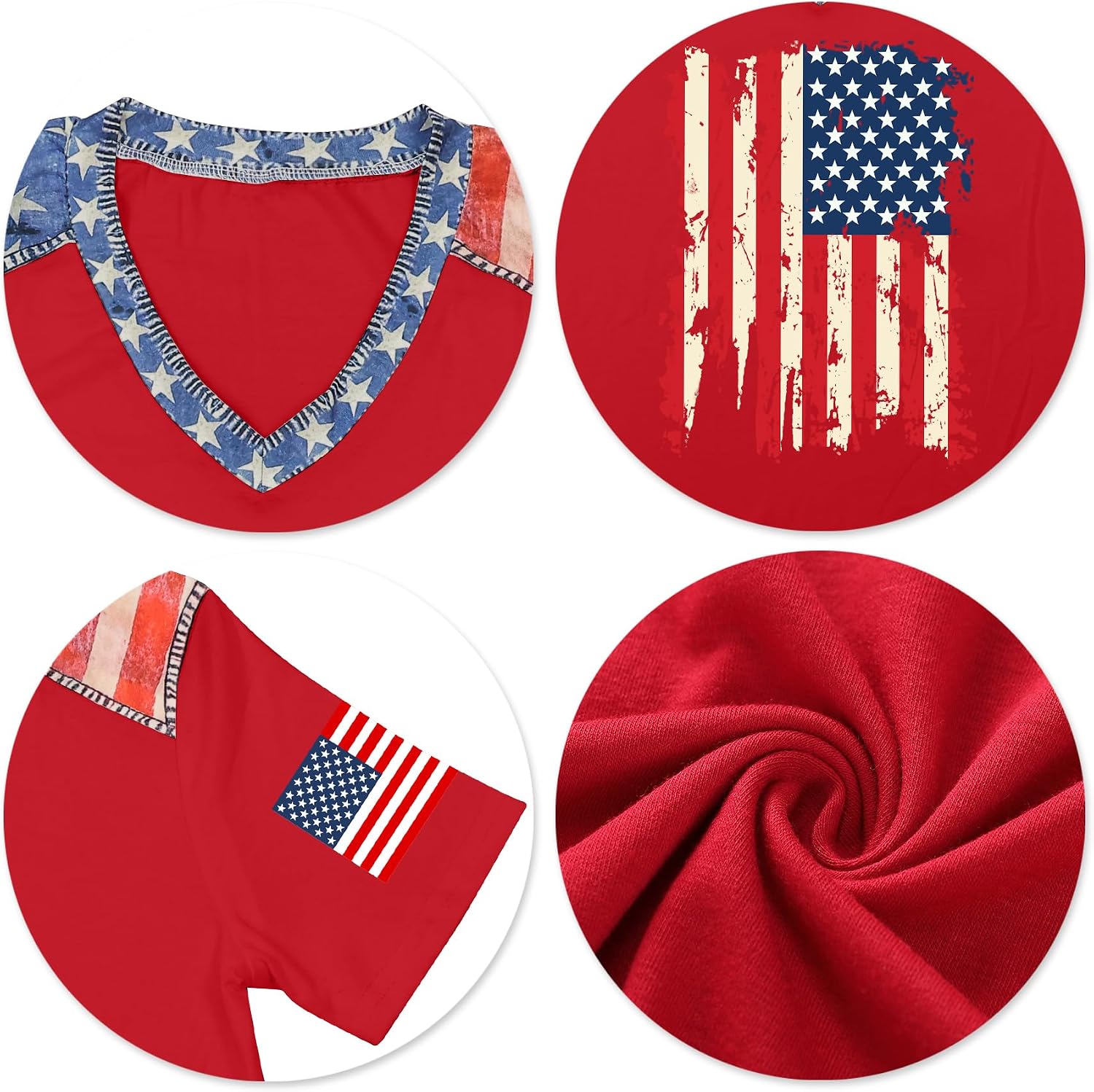 American Flag Shirts for Women: 4th of July T Shirt USA Patriotic Tee Tops