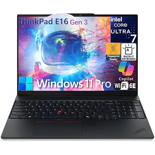 Lenovo ThinkPad E16 Gen 3 16" FHD+ Business Laptop Computer, Intel 16-Core Ultra 7 255H (Beat i9-13900H), Arc 140T, 32GB DDR5 RAM, 1TB PCIe SSD, WiFi 6E, Bluetooth 5.3, Webcam, Windows 11 Pro