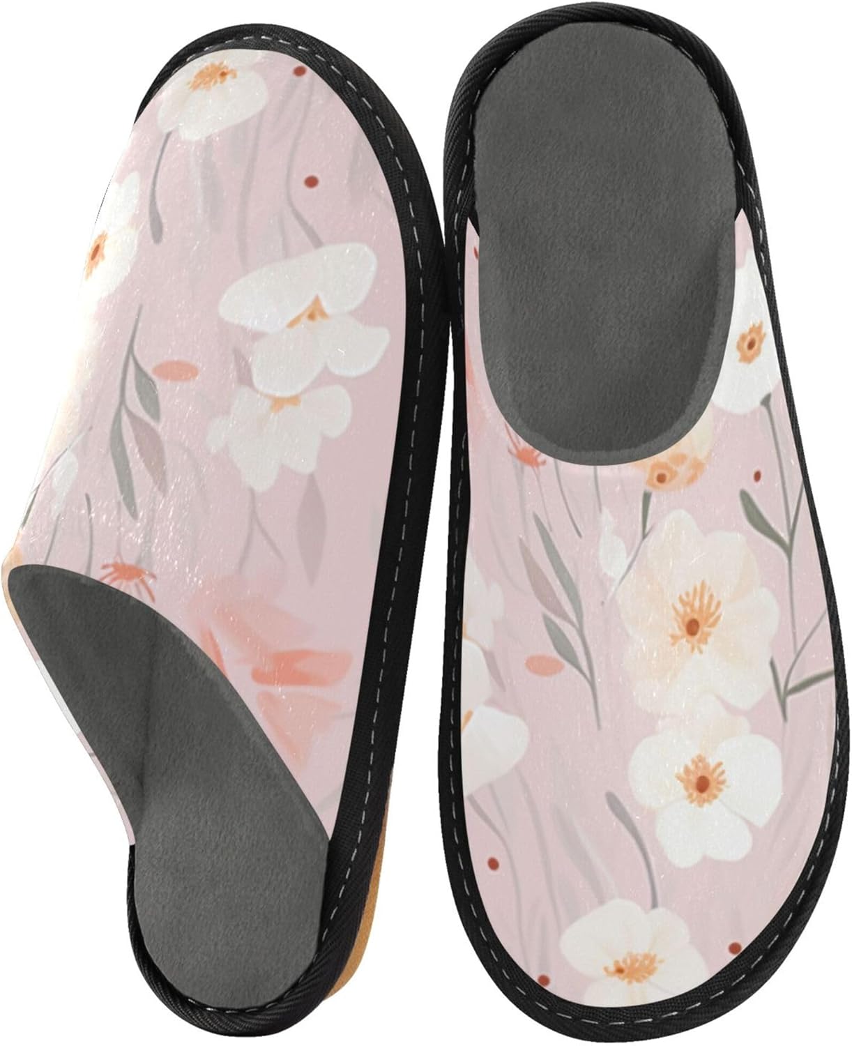 Flower House Slippers – Cozy Fuzzy Slippers for Guests, Washable & Disposable, Perfect for Shoeless Home, Spa & Hotel Use A111175