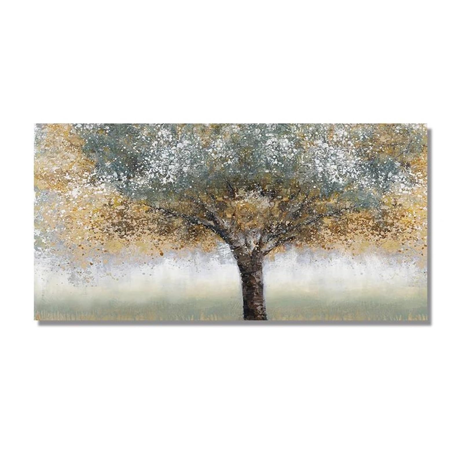 Impression sur toile moderne peinture abstraite d'arbre tableau décoration murale 20x40cm