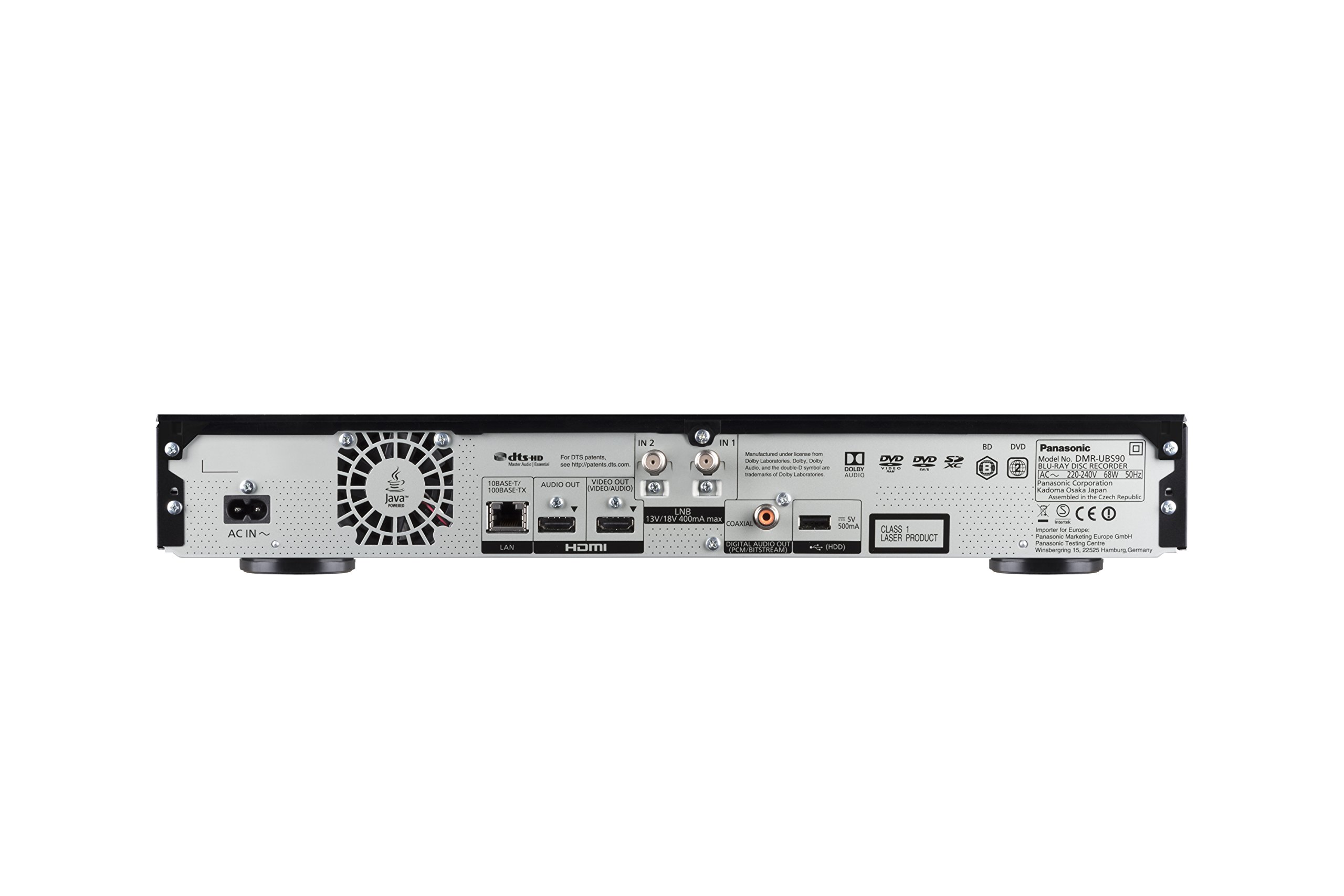 Panasonic DMR-UBS90EGK Ultra HD Blu-ray Recorder (2TB HDD, 4K Blu-ray Disc Wiedergabe, UHD TV Satellitenempfang, 3 x DVB-S/S2 HD Tuner) & KabelDirekt – 4K HDMI-Kabel – 5 m – 4K@60Hz (Schwarz/Blau)