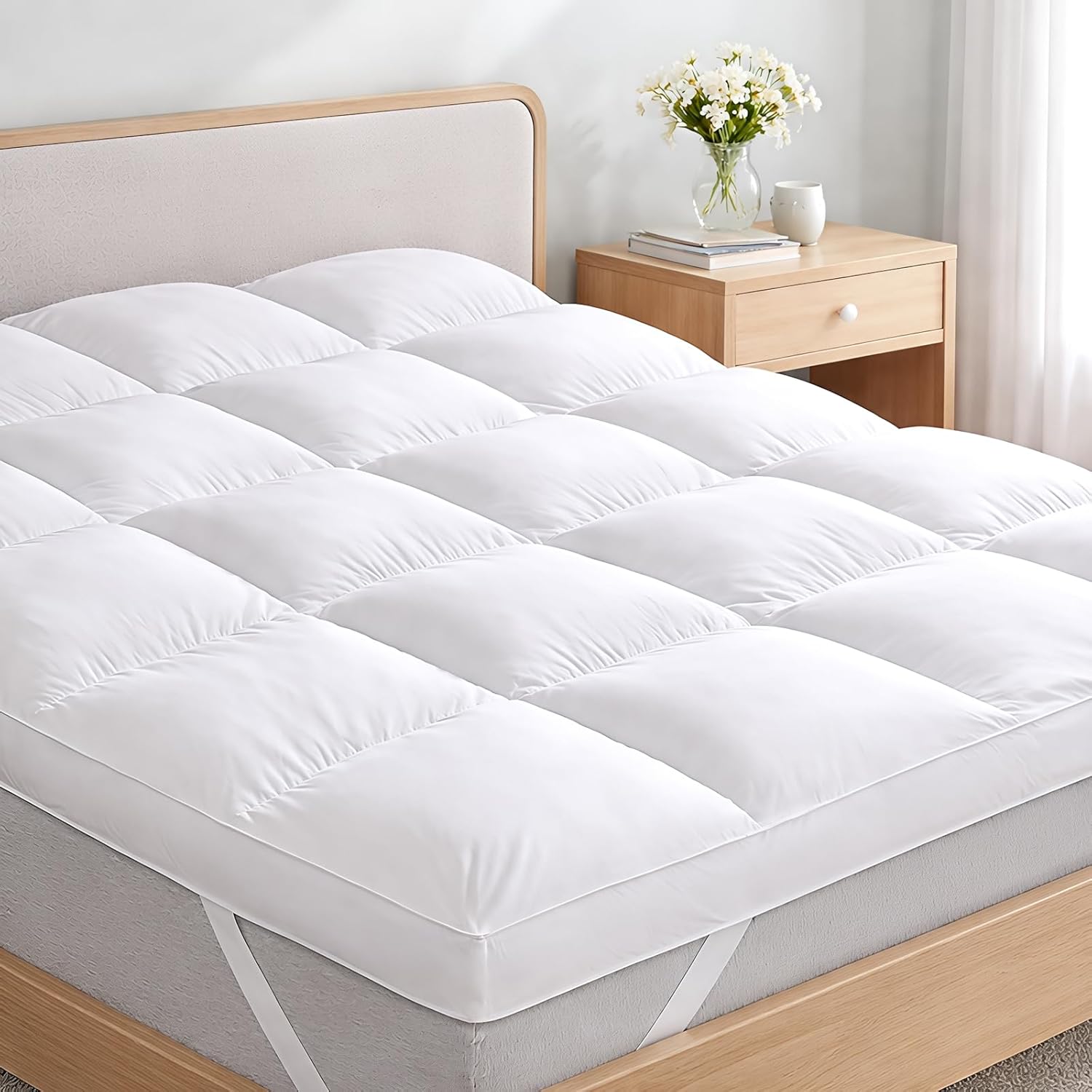 Mattress Topper King, 3 Inch Thick Feather Mattress Topper, Supportive & Breathable Pillow Top(78”x80”)