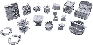 EnderToys City Furnishings by Printable Scenery, 3D Printed Tabletop RPG Scenery and Wargame Terrain 28mm Miniatures