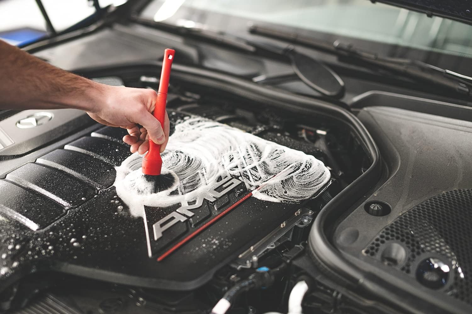 Detail Factory - TriGrip Ultra-Soft Detailing Brush Set - Scratch-Free Cleaning for Exterior, Interior Panels, Emblems, Badges, Gauges, Infotainment Screen - Grey