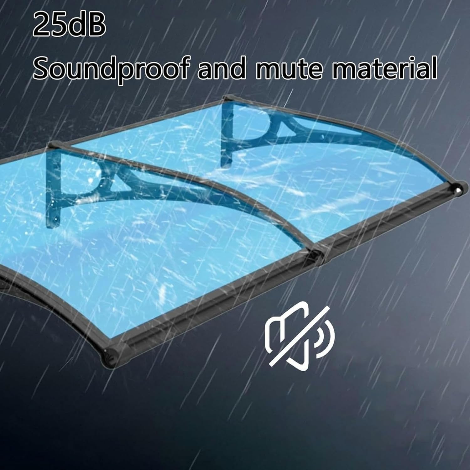 Door Canopy Outdoor Awning, Garden Canopy Patio Porch Awning, Window Awning Door Canopy, Polycarbonate Cover, Uv Rain Snow Protection Awning with Aluminum Bracket (Color : Transparent, Size : 60x80c