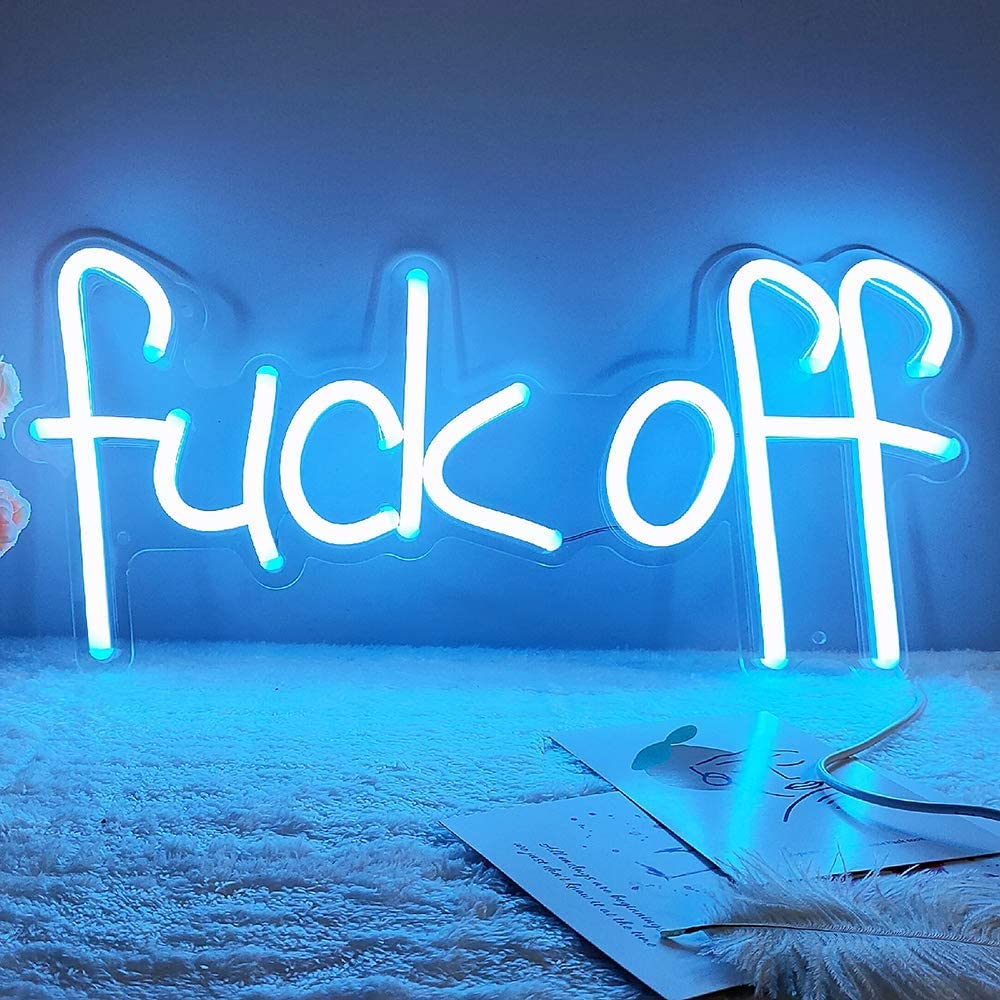 Fuck Off Neon Sign, LED Neon Lights with Dimmable Switch Operated Hanging Wall Signs Neon Sign Lights with USB for Bedroom, Home Decor, Wedding, Party, Bar, Gifts for Women