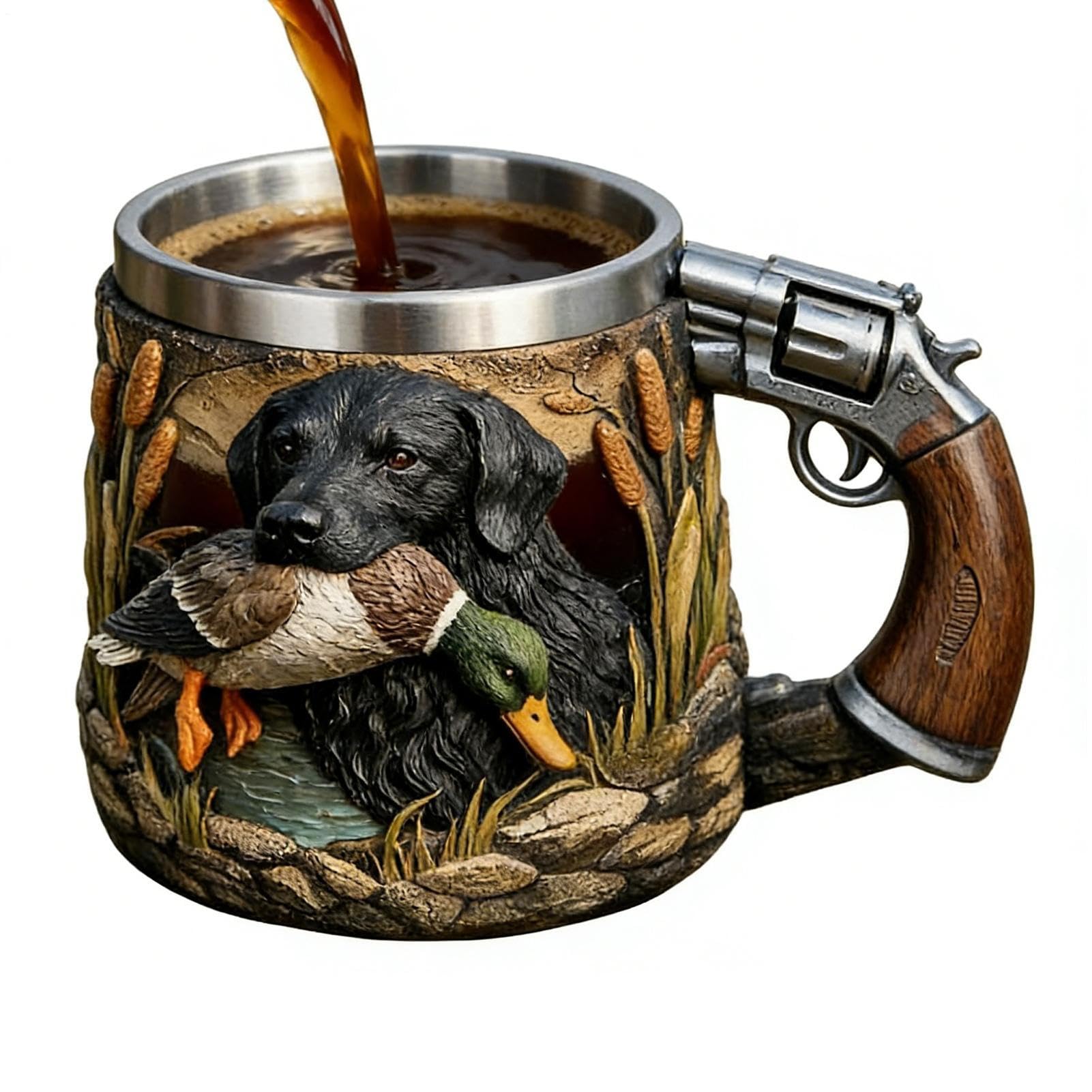 Taza de café con grabado de inspiración canina termo para regalo de acampada