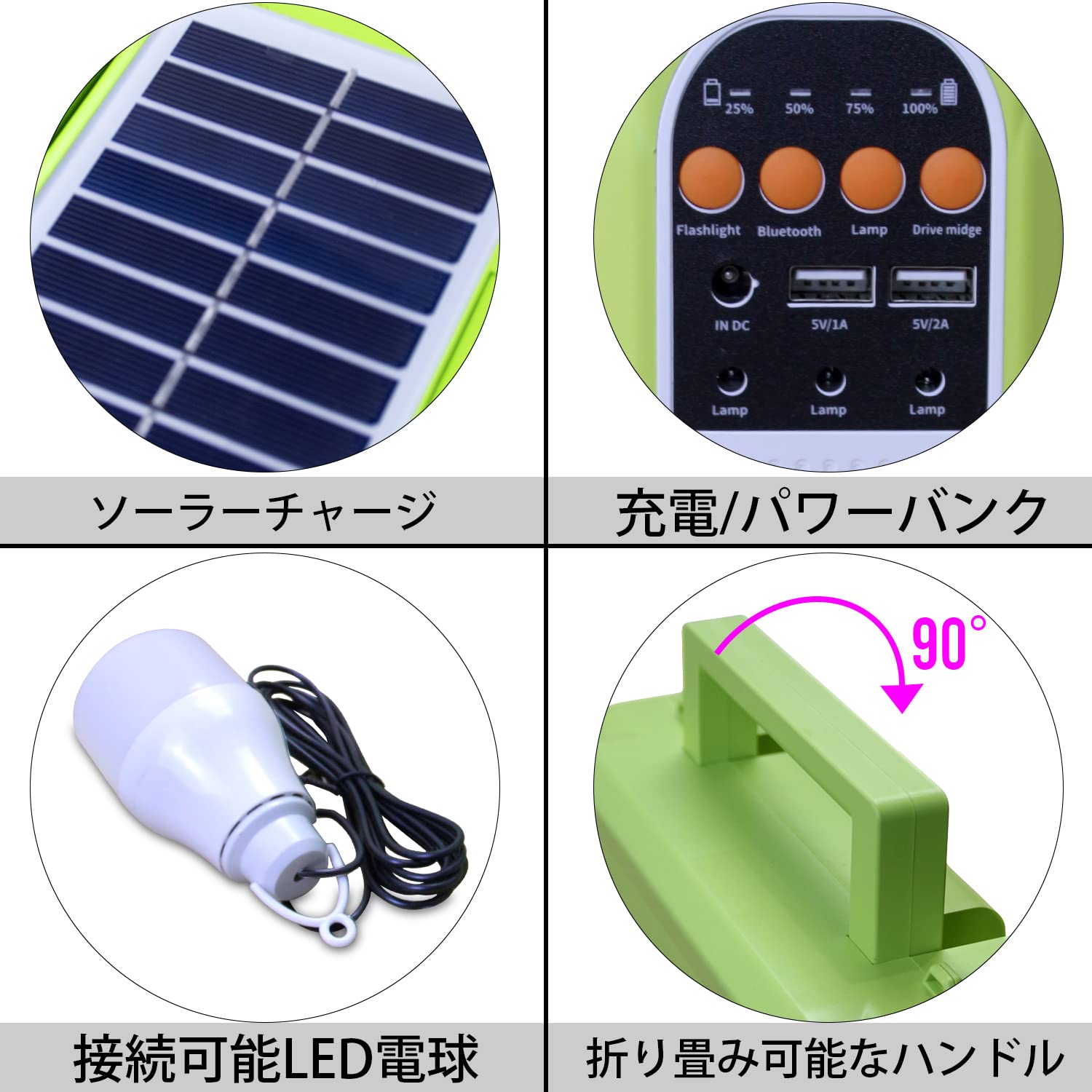 Amazon.co.jp: LEDソーラー多機能USB充電式ランタン 手持ち式ライト