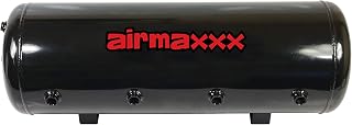 airmaxxx 8 Gallon Steel Air Tank - 9-Port 200 PSI Gloss Black for Air Suspension, Train Horns & Onboard Air Systems