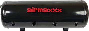 8 Gallon Steel Air Tank 9-Port 200 PSI Gloss Black Finish