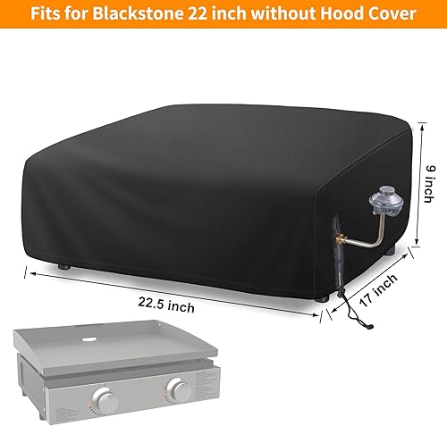 Miniatura 2 de Cubierta de parrilla para parrilla Blackstone de 22 pulgadas, cubierta de parrilla de barbacoa de material Oxford impermeable con cordones, cubierta