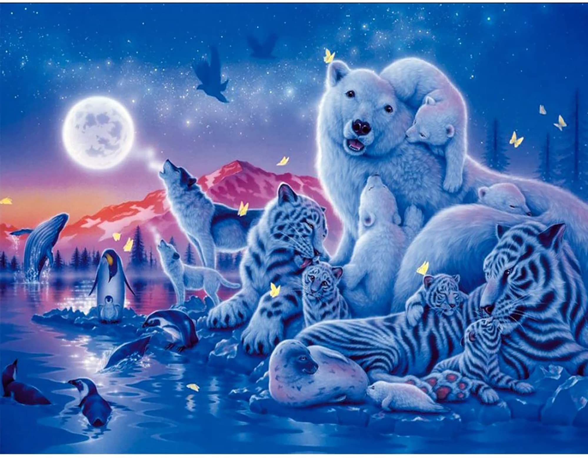 Abillyn 5D Diamond Painting Kits Full Drill, Animals of Arctic and Antarctic DIY Diamond Art Kits for Adults Kids (Animals)