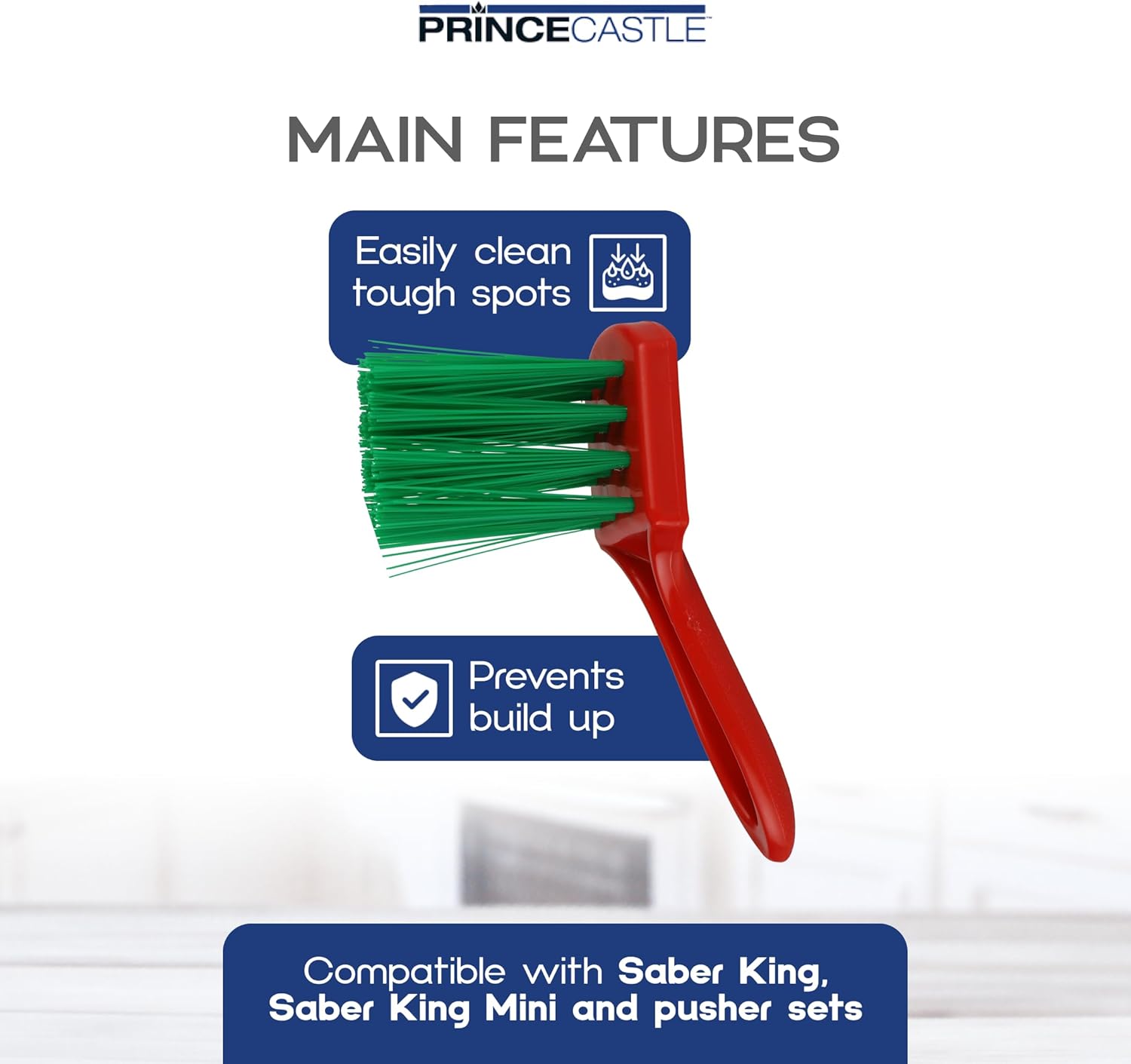 Prince Castle Brush for Saber King, Cleaning Brush, Red/Green (980-021)