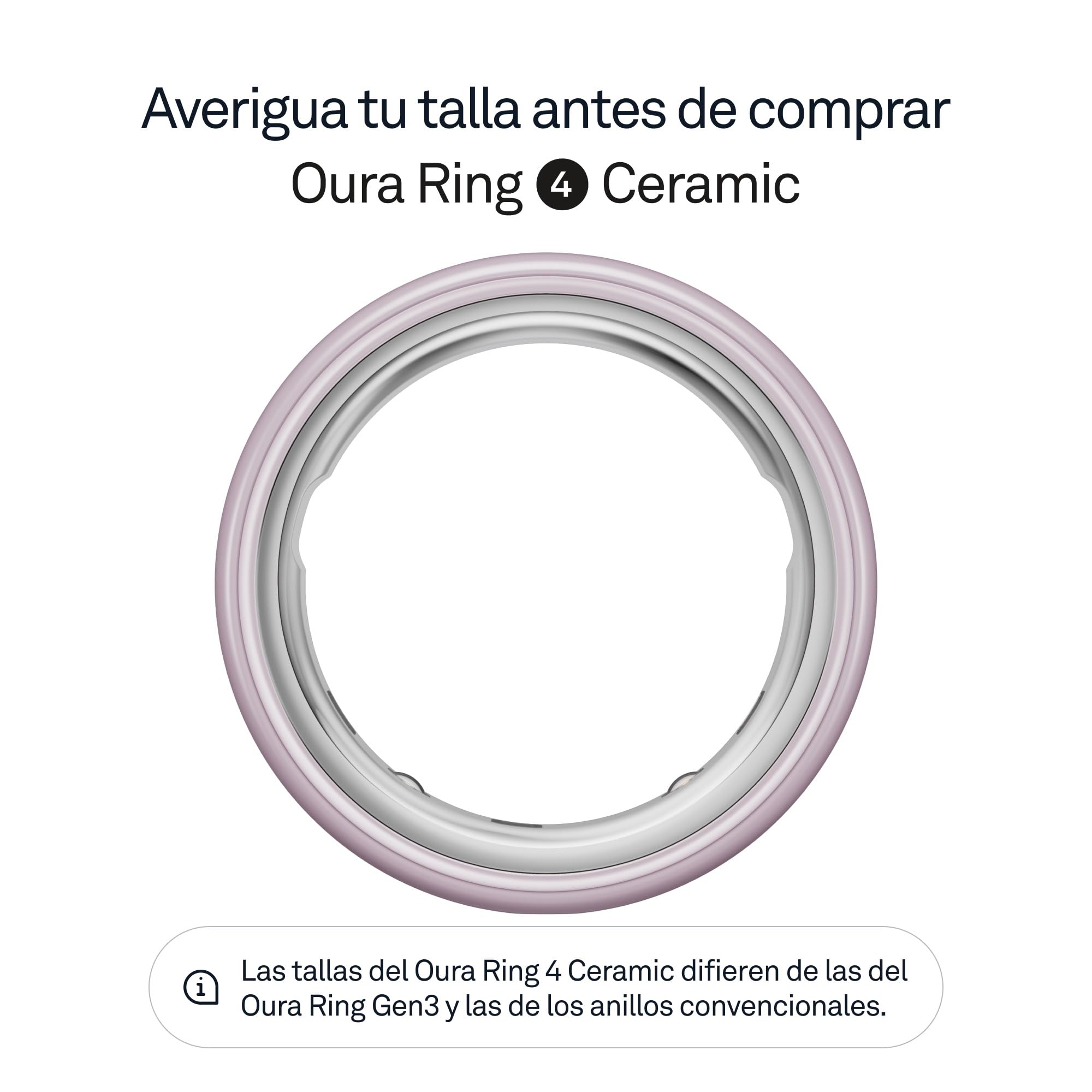 Oura Ring 4 Ceramic Petal - Talla 8 - Averigua tu Talla Col el Kit de Tallaje