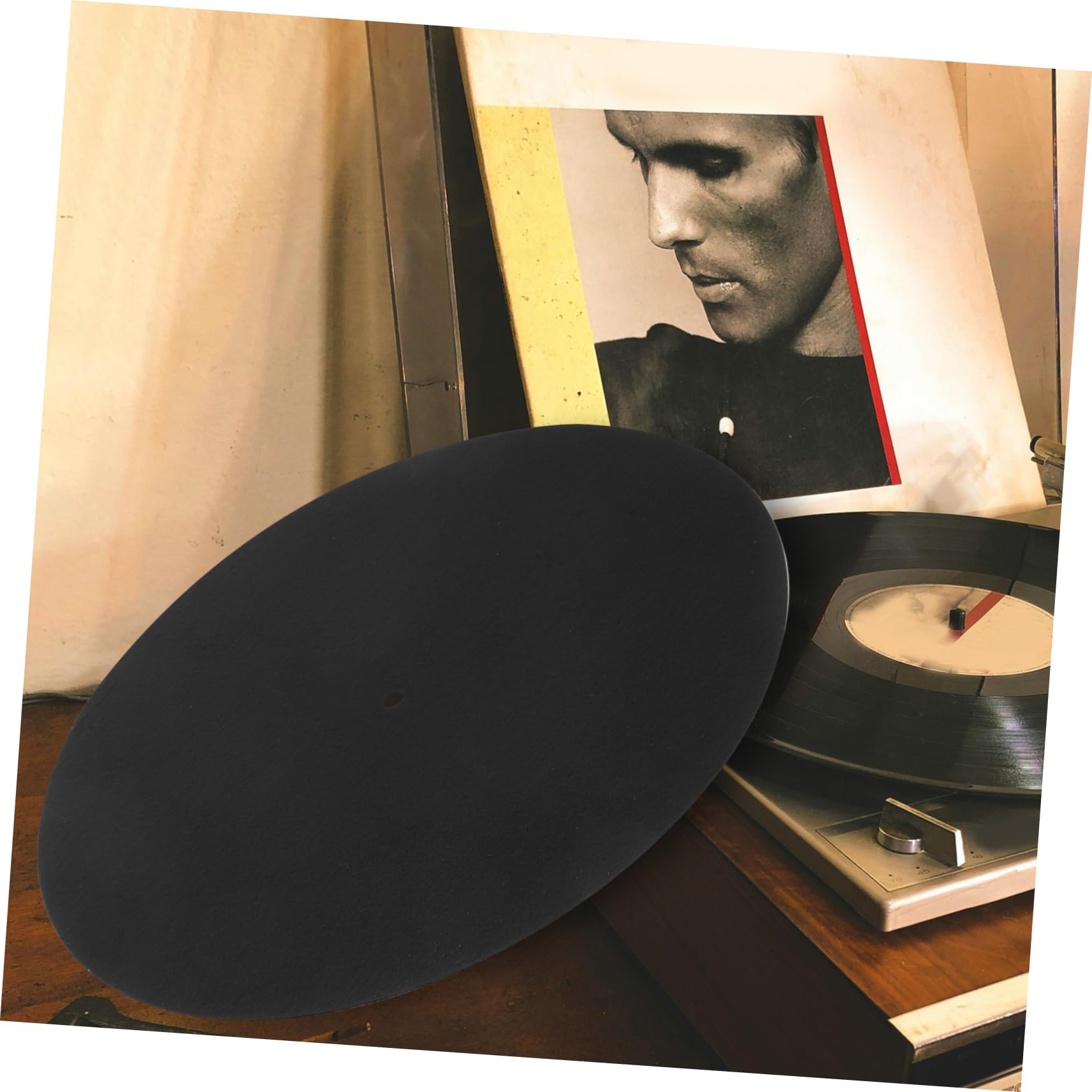 FUNOMOCYA Turntable Accessories Woolen Mat for Vinyl Record Player Protective Disc Pad Anti-skid Feature