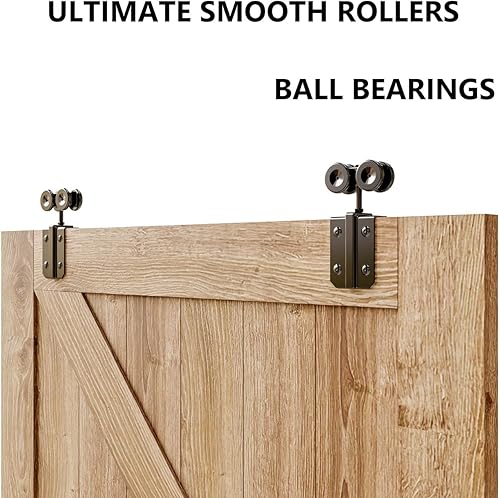 Miniatura 6 de SMARTSMITH Riel de caja de 10 pies, riel de acero resistente, riel de puerta corrediza de granero, kit de montaje en pared, apto para puertas