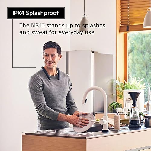 Miniatura 7 de Sony SRS-NB10 Altavoz Bluetooth inalámbrico con banda para el cuello, cómodo y ligero con tecnología para trabajar desde casa, micrófono integrado,