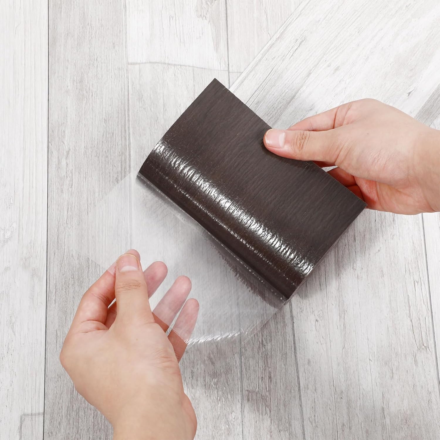 Angoily 36pcs Peel and Stick Bar Flooring Tiles Self-Adhesive Floor Stickers for Easy for Kitchen Living Room and Bedroom Decor