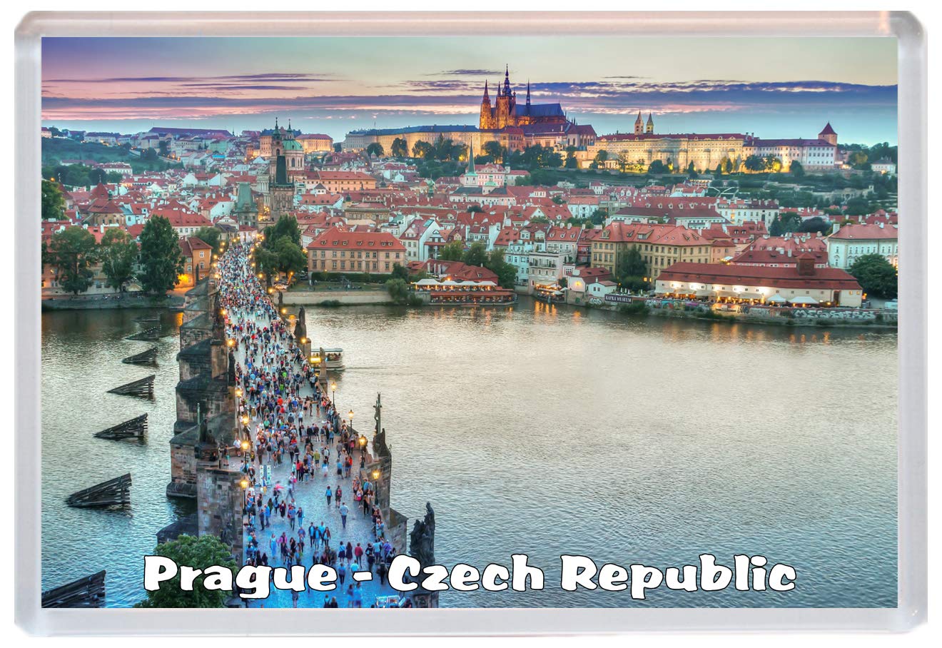 Baked Bean Store Multicolor Prague - Czech Republic - Jumbo Fridge Magnet 96 X 67 Mm Jumbo Size Bbsm2048