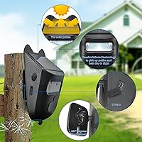 Vista 2 de Alarma solar inalámbrica para entrada de vehículos resistente a la intemperie, sensor de movimiento, timbre de timbre, sistema de alerta