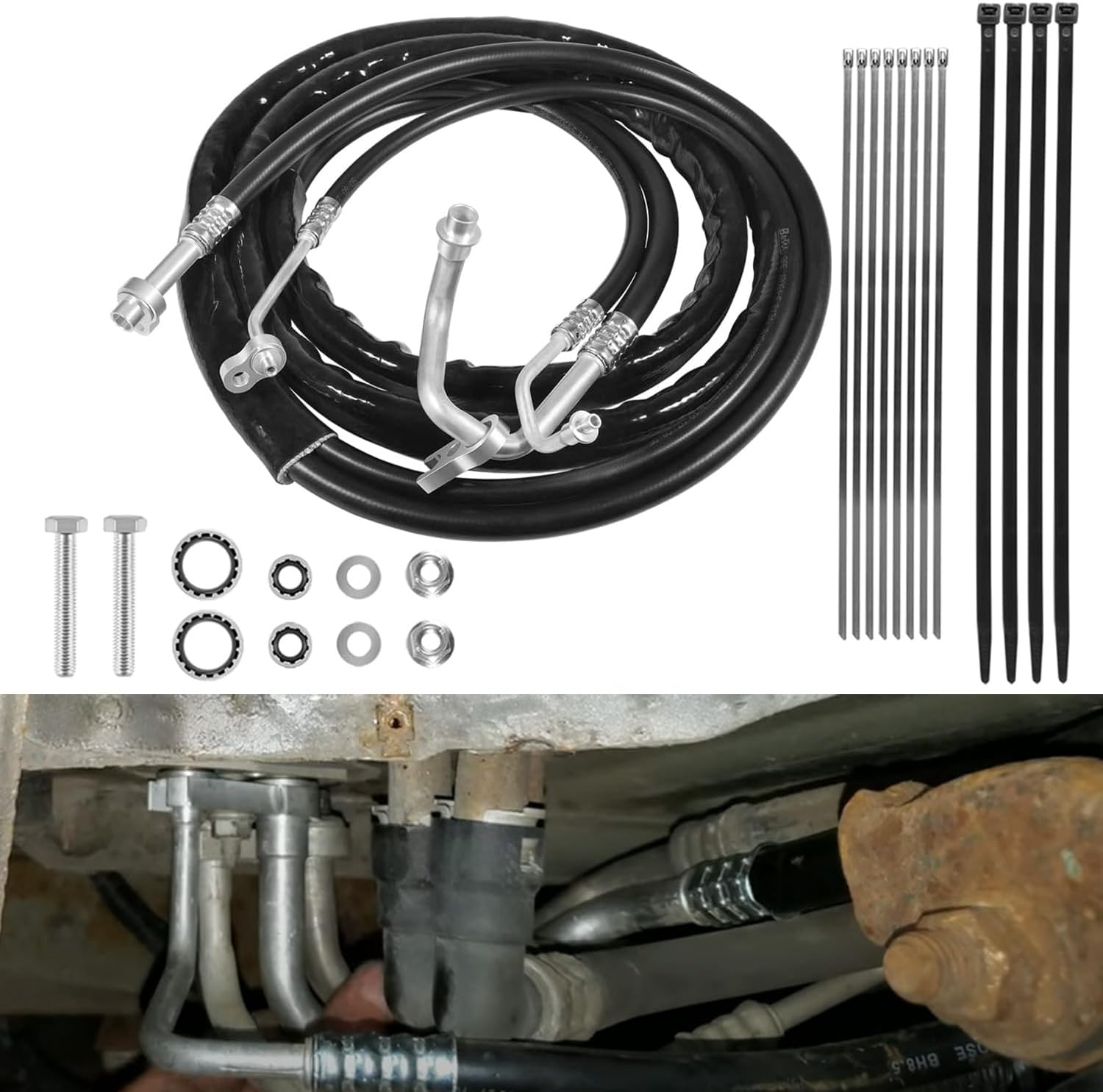 AT34653 Rear AC Line Set suitable for Acadia/Traverse/Enclave/Outlook 2007-2017 Rear Auxiliary AC Air-Conditioner Line Air Conditioning Hose Kit