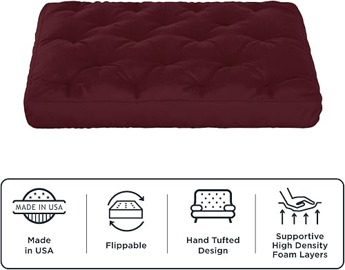 Miniatura 6 de Nuevo reemplazo del colchón del futón con cubierta lisa, bobina con bolsillos, espuma viscoelásticaresortes internos, Algodón, Caqui