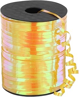 PATIKIL Cinta Rizada Metálica de 100 Yardas, lustreso, para Decoración de Fiestas de Navidad, Envoltura de Regalos, Color Amarillo