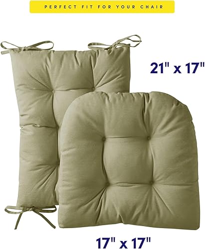 Vista 39 de Sweet Home Collection - Juego de cojines para silla mecedora (antideslizante, parte superior e inferior con lazos)