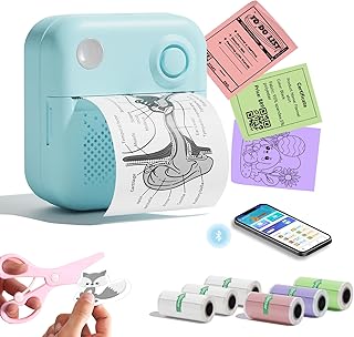 LAIBEAR Sticker Printer with 7 Rolls Paper, Portable Mini Sticker Maker Bluetooth Thermal Printer for Photos, DIY,Crafts,J Price In India