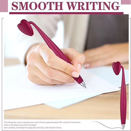 Miniatura 3 de Glenmal 3 bolígrafos magnéticos, divertidos bolígrafos de tinta negra, bolígrafos de corazón para nevera y otras superficies magnéticas, regalos de