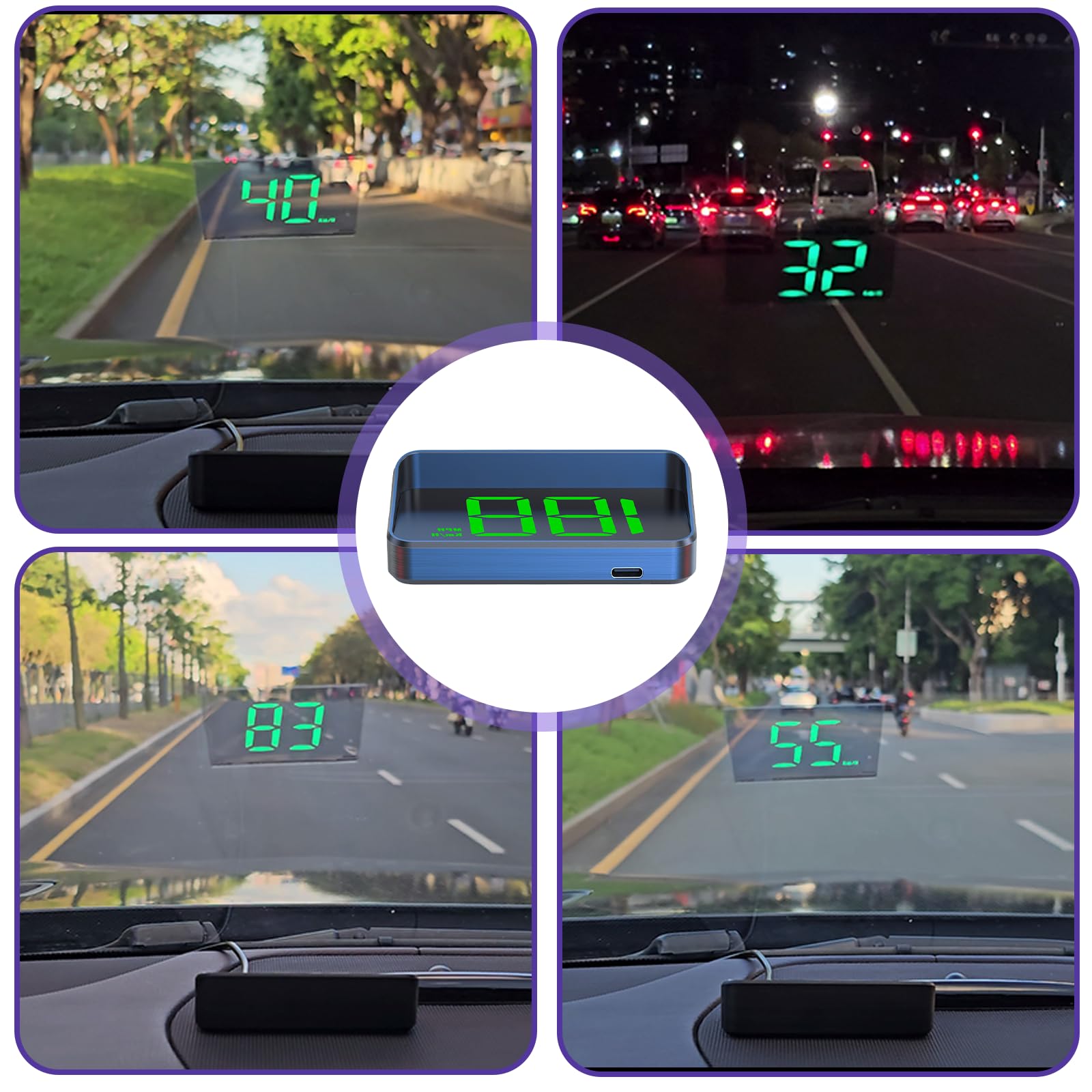 Cyfrowy tachometr HUD Speedometer: Beidou GPS prędkościomierz, interfejs USB typu plug-and-play, projektor szyby, kompatybilny ze wszystkimi pojazdami