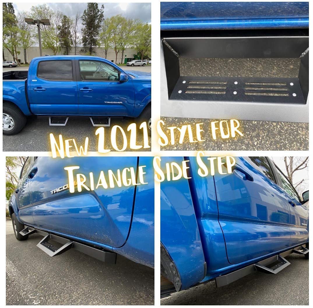 Ajaa Replacement for 2019-2021 Fit Dodge Ram 1500 Crew Cab (4 Full Door/ No Classic Model) Black Running Boards (Triangle Style) (do not fit 2019 2020 ram 1500 Classic)