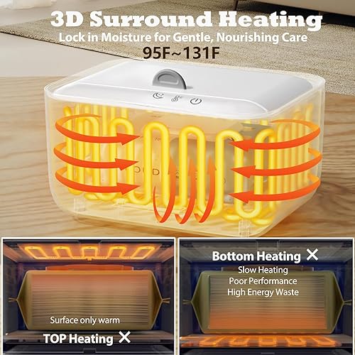 Miniatura 2 de Calentador de toallitas, dispensador de calentador de toallitas para bebés, contenedor de gran capacidad con luz nocturna, pantalla de temperatura