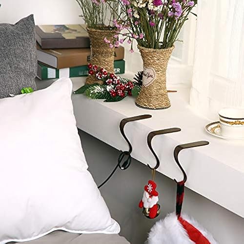 Vista 27 de Boao - Juego de soportes de metal para medias navideñas, para chimenea, guirnaldas