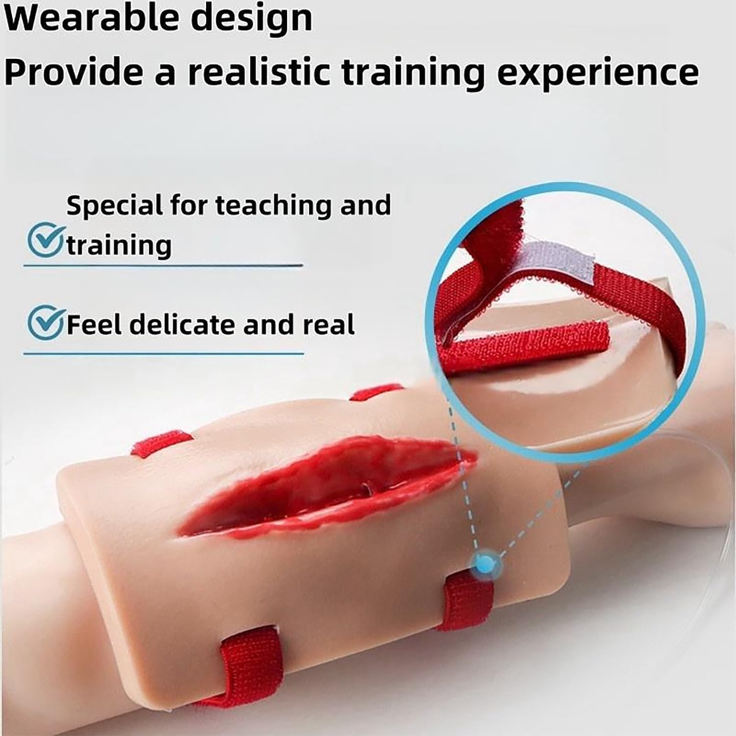 TsoLay Wound Packing and Tourniquet Trainer Kit, Wearable Trauma Simulation Model, Silicone Material, Washable Reusability, Provide Realistic First Aid Exercises, for Classes Training