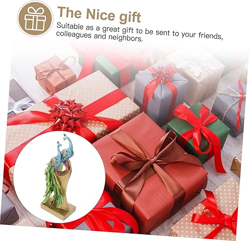 Miniatura 6 de Figuras para exteriores para exteriores, mini figurita de pavo real en miniatura de resina de pavo real, decoración de adorno creativo, adorno