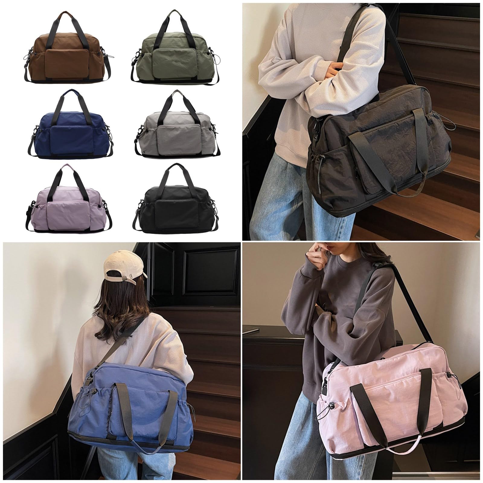 Bolsa de Gimnasio para Deportes de Yoga, Bolsa de Lona de Viaje Plegable para Llevar los Fines de Semana, Bolsas Impermeables para Mujer, Bolsas de Noche para Yoga, Bolsa de Deporte Deportiva