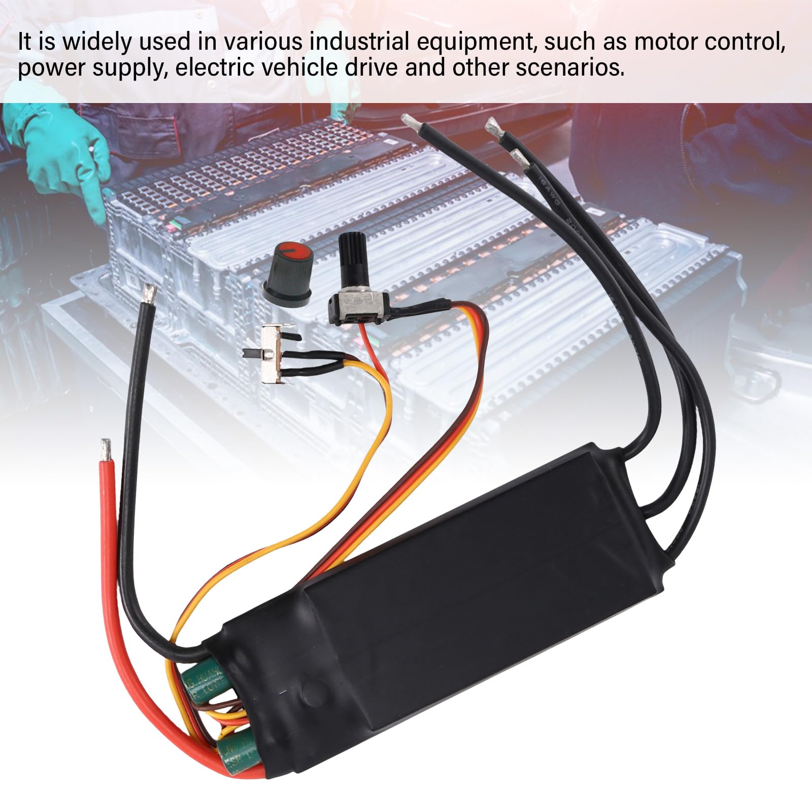 DC7-24V 1000W BLDC Three-Phase Brushless Controller Without Hallfree with Potentiometer Motor Drives Board Power Supply
