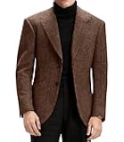 Mens Blazer Retro Herringbone Tweed Suit Jacket Men Wool Blend 2 Button Peak Lapel Men Sport Coats for Wedding Prom