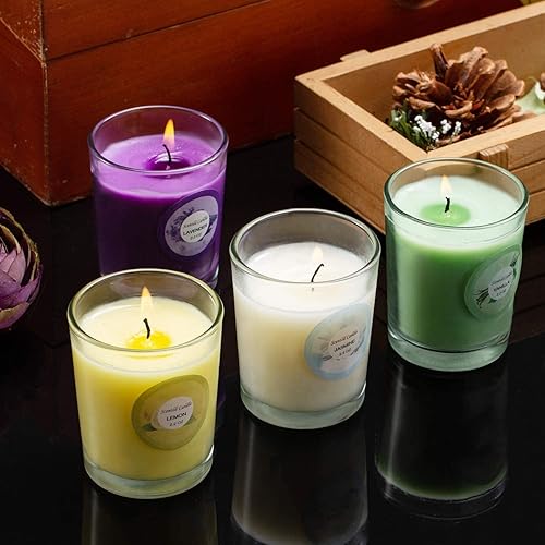Miniatura 4 de Paquete de 20 velas perfumadas fuertes con 10 fragancias para el hogar y las mujeres, velas de tarro de cera de soja de aromaterapia