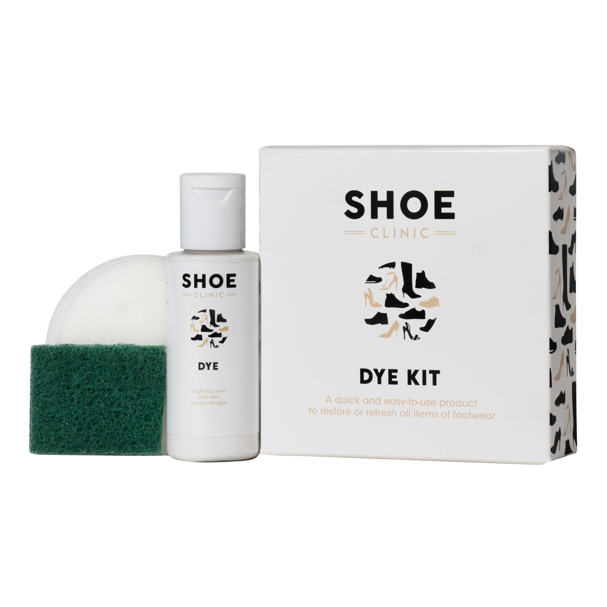 Shoe Clinic Shoe Colouring Kit | Complete Shoe Dye Kit for Leather, Fabric, Satin & Canvas Fabrics | Restore or Change The Colour of Footwear | Use on Trainers, Boots Sneakers & More | (White)