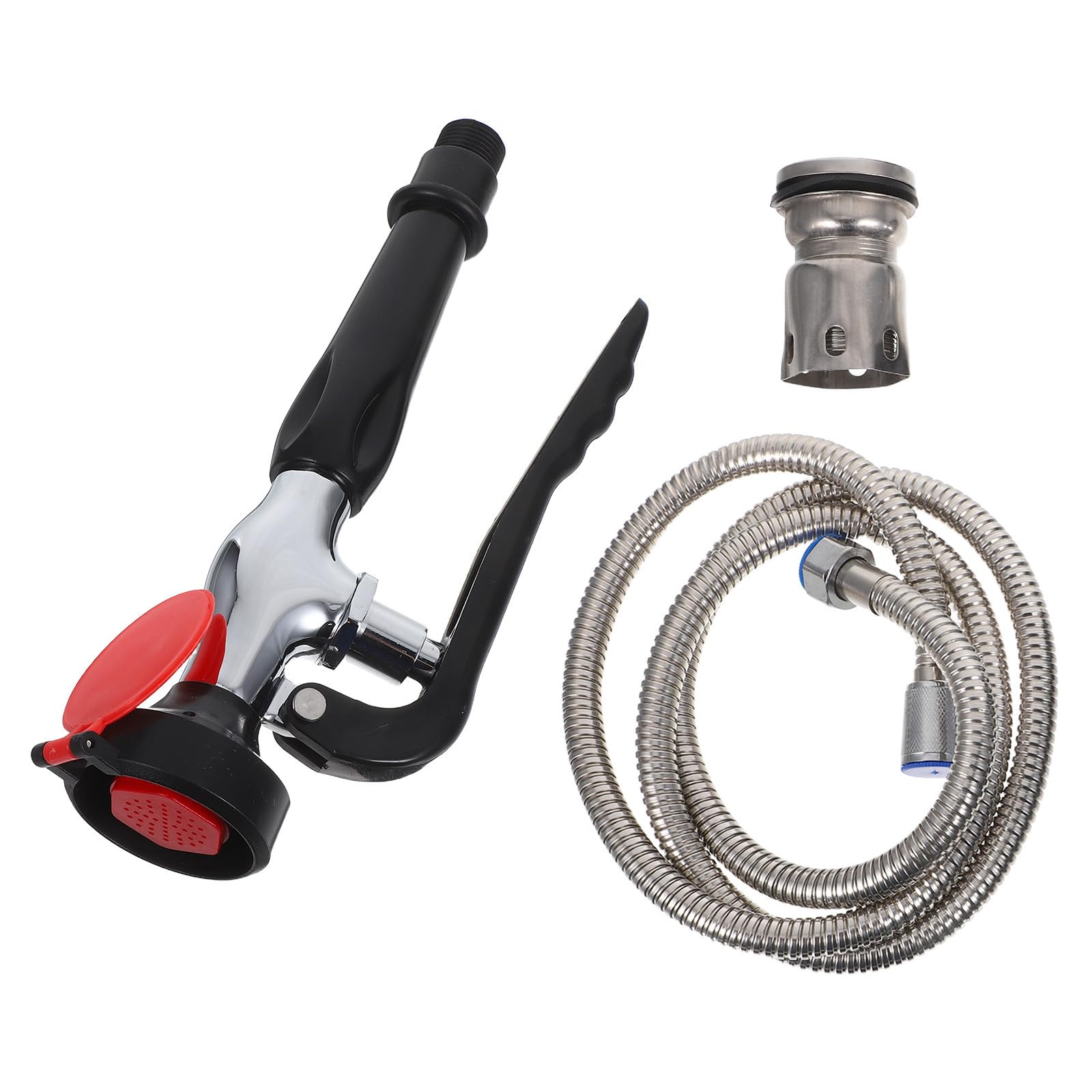Toyvian Station de Lavage Oculaire Portable Légère et Facile à Utiliser Montée sur Robinet en Acier Inoxydable avec Tuyau Flexible pour Laboratoires et Environnements Chimiques
