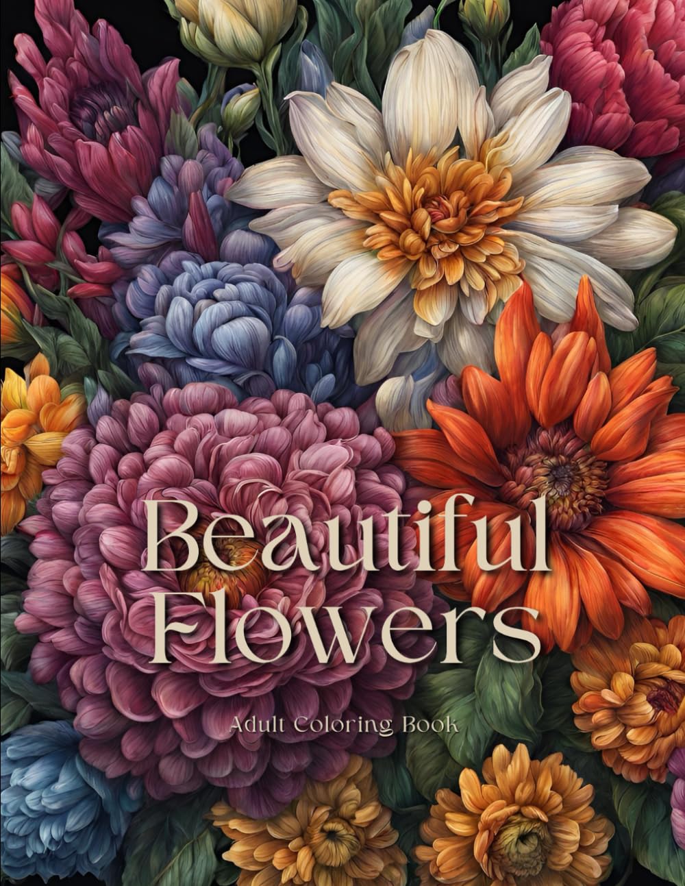 Beautiful Flowers: Adult Coloring Book (NATURAL BEAUTY AND REFINEMENT: COLORING PAGES FOR ARTISTIC SOULS)