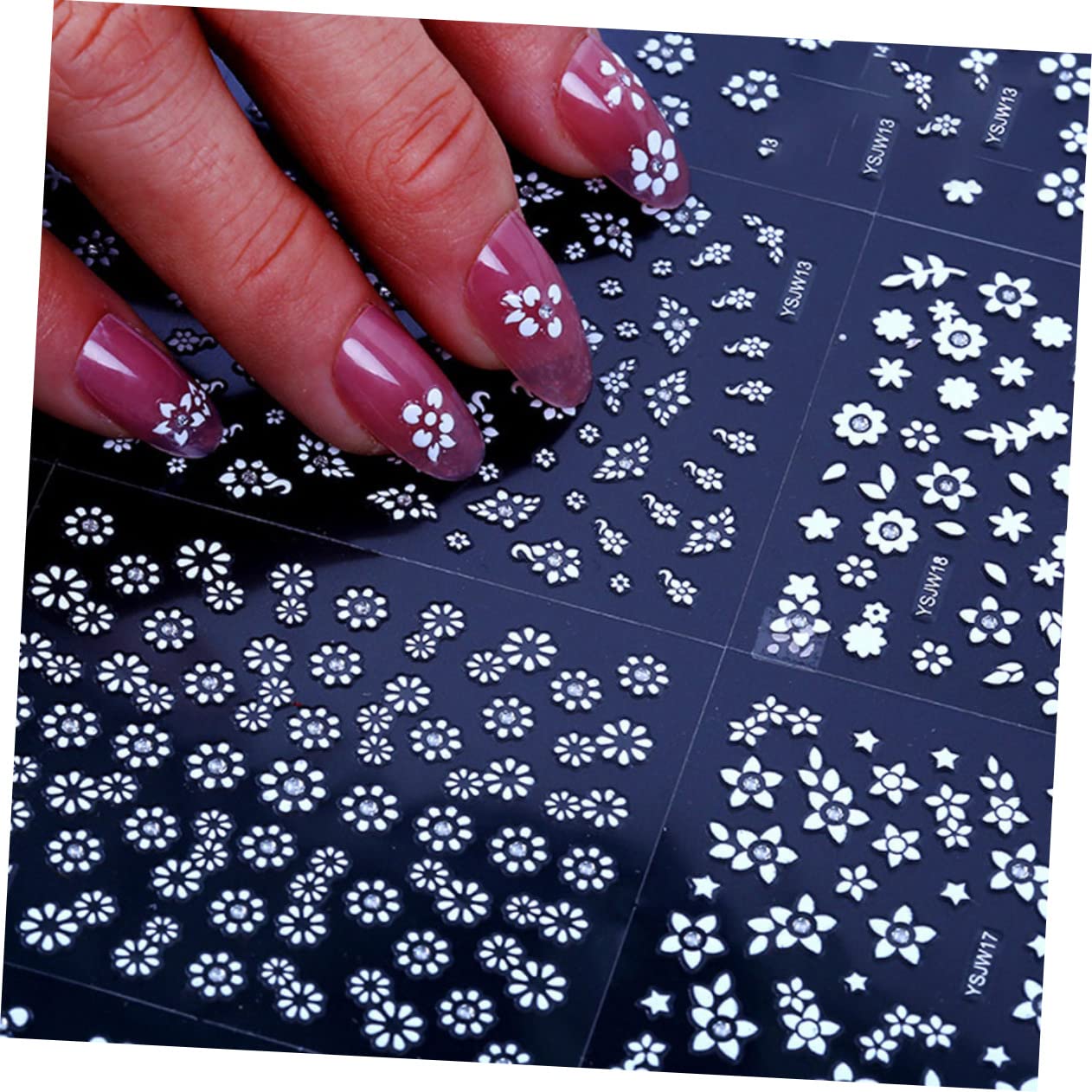 PACKOVE 5 Set Adesivi Per Unghie Fiori Delicati Stickers Per Decorazione Unghie Autoadesivi Nail Art Per Manicure Diy Per Casa E Salone Per Amanti Della Nail Art 30 Fogli*5